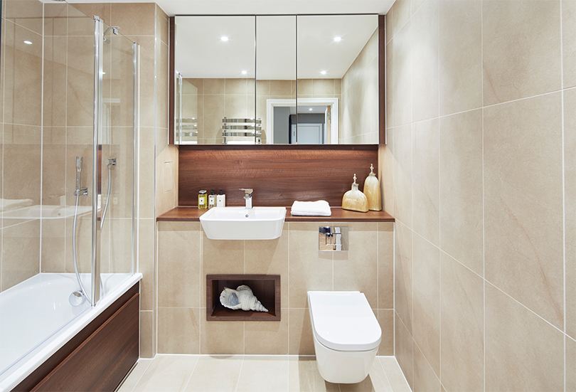 Apartment in a residential building under construction in London.