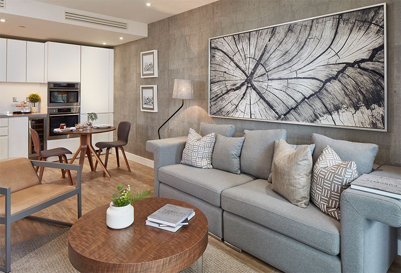 Apartment in a residential building under construction in London.