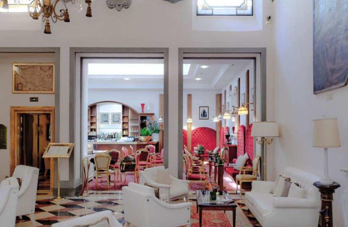 A boutique hotel in the historic center of Florence.