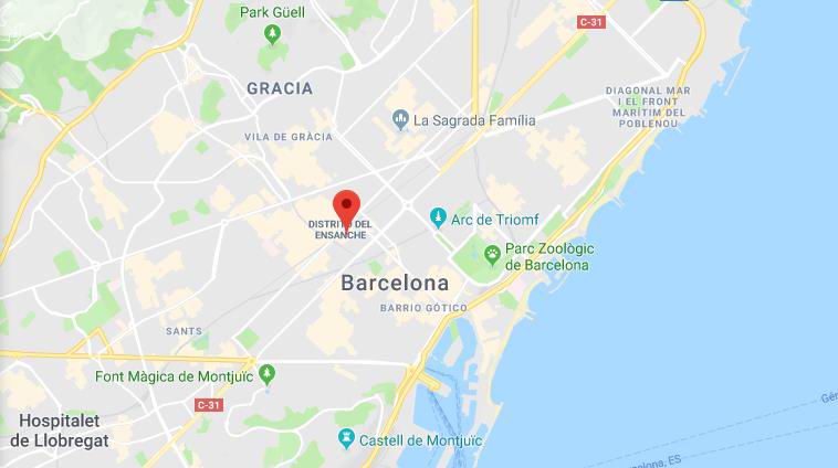 Complex of commercial premises in the center of Barcelona.