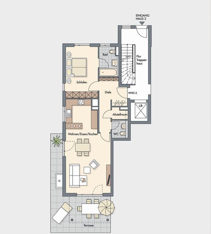 New apartment, with a large terrace, in Munich.