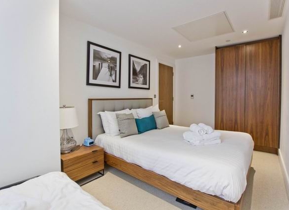 One bedroom apartment in a new house in London.