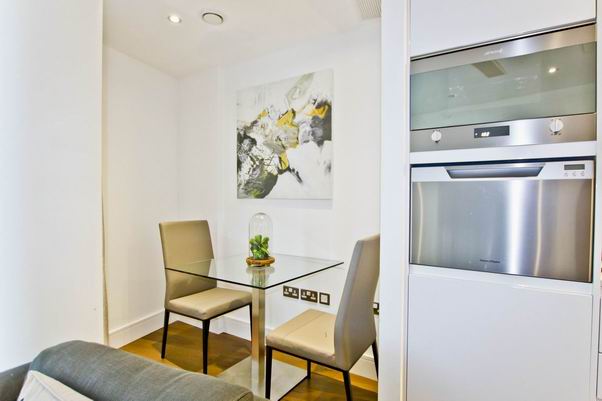 One bedroom apartment in a new house in London.