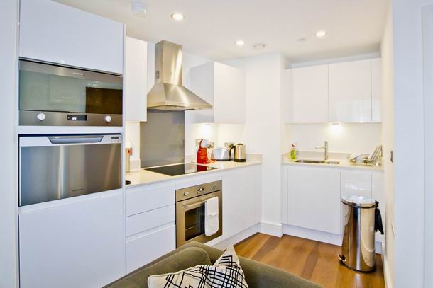 One bedroom apartment in a new house in London.