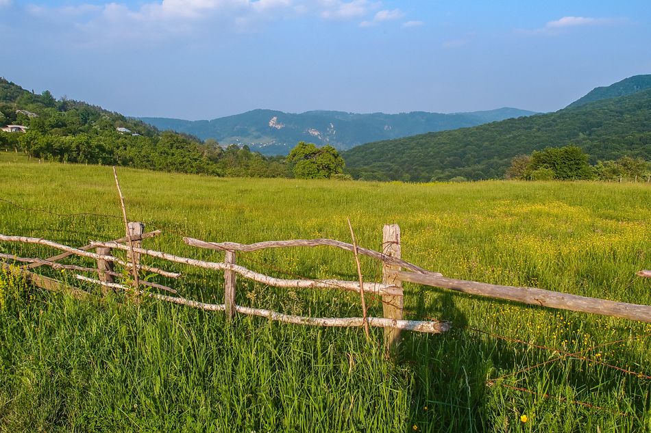 Mountain land on the river