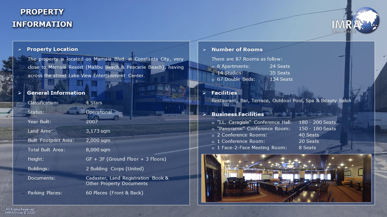 4 Stars Hotel For Sale – Constanta (Black Sea Coast)