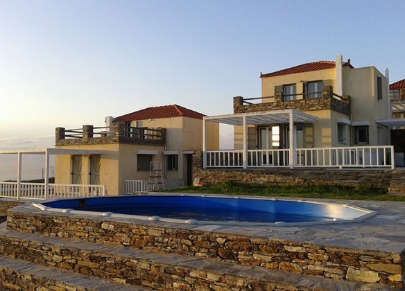 House with a pool at Andros island