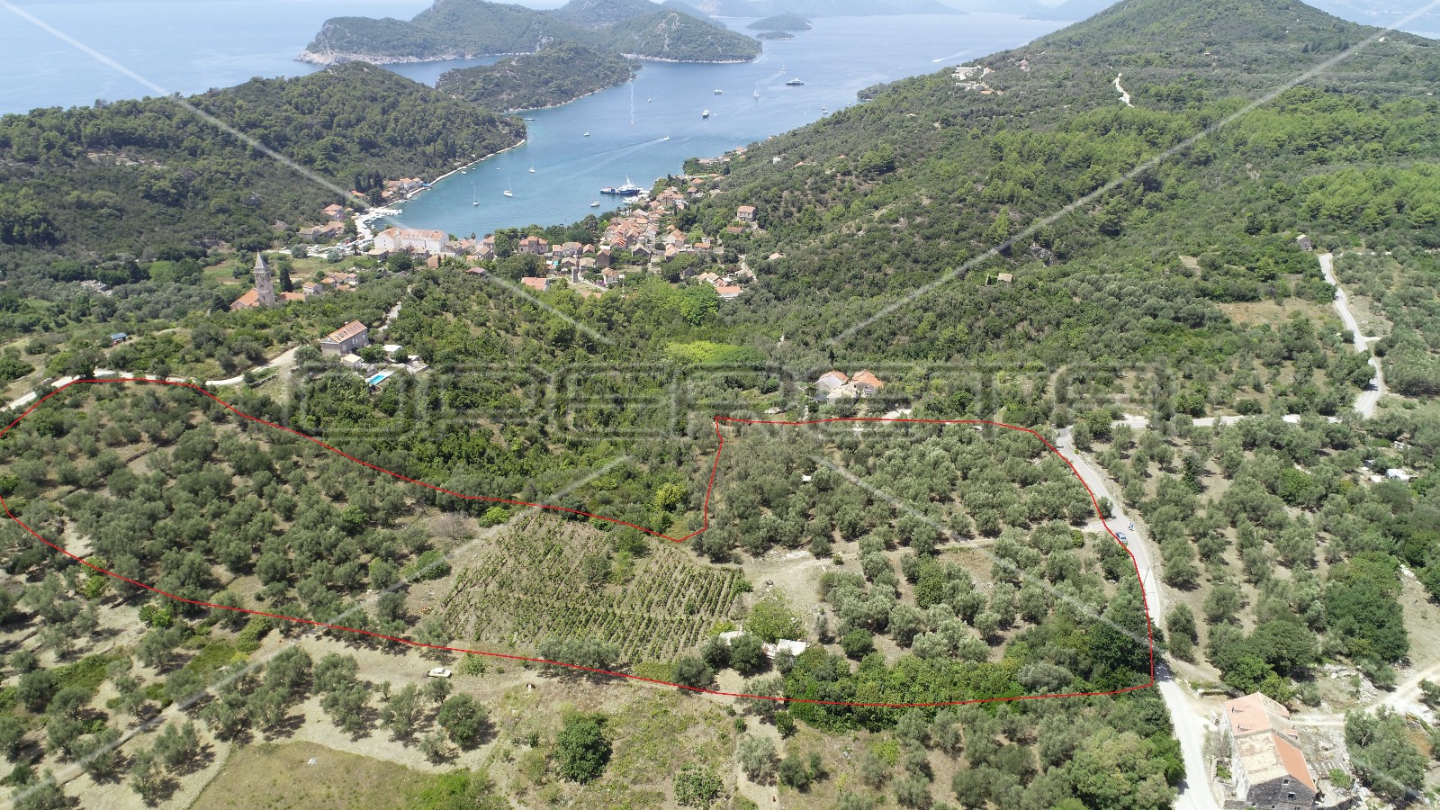 Object 100 m2 and agricultural land 23.260 m2 in Sipanska Luka, Dubrovnik, Croatia