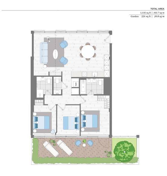 Apartment in a new residential complex in Central London.